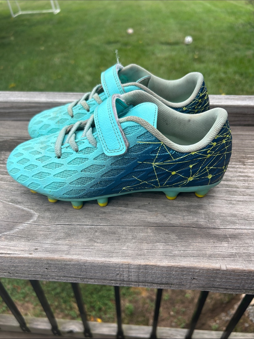 Kids Teal & Navy Soccer Cleats - Boys or girls
